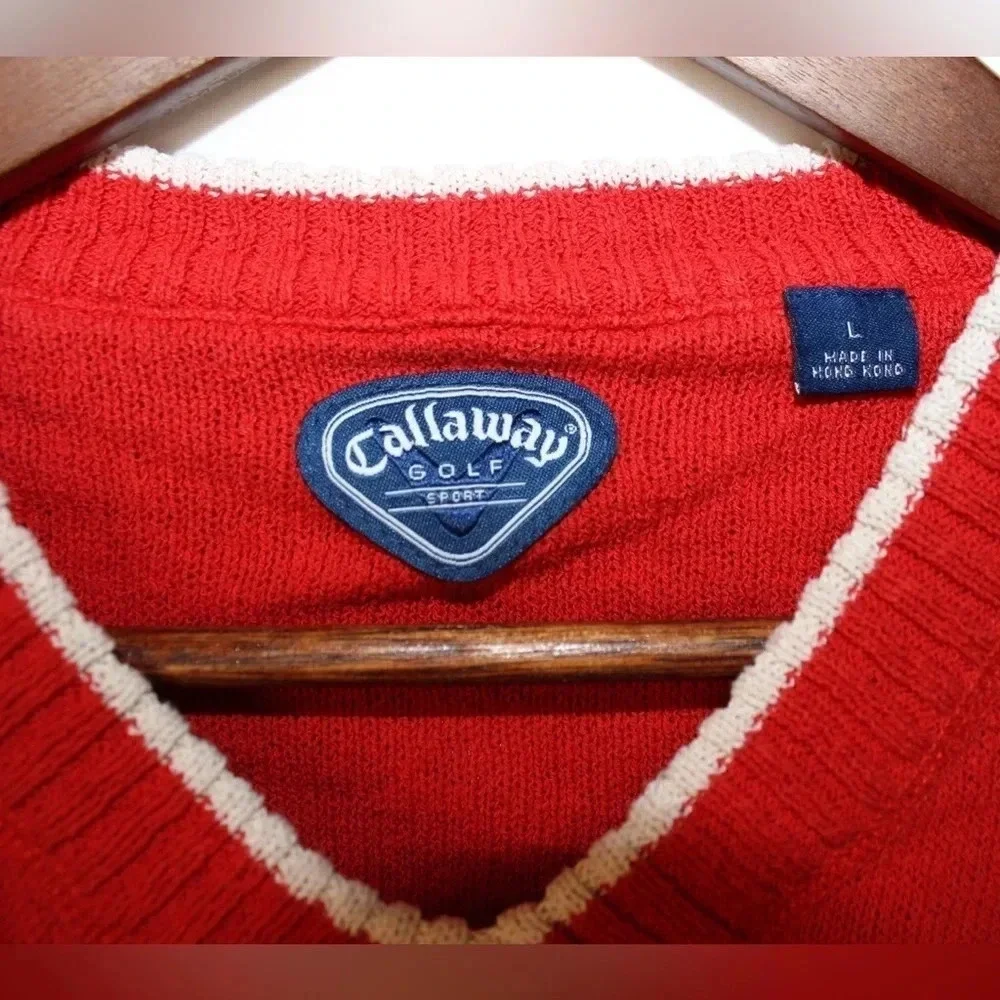 Vintage Men’s Callaway Golf Sport V-Neck Pullover Sweater Size Large